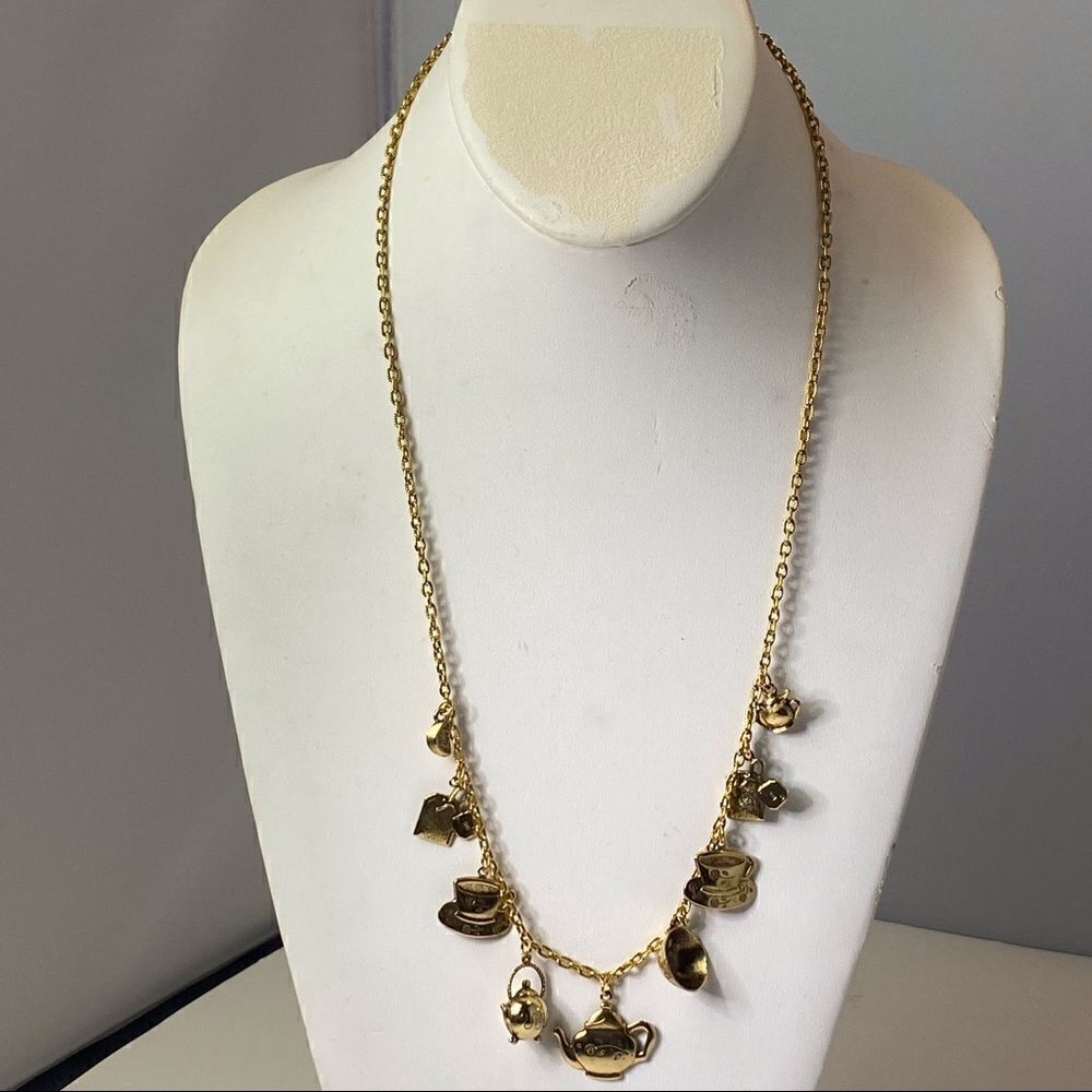 Unique Tea Charm Necklace W/Matching Earrings